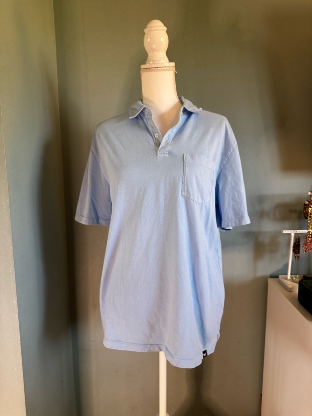 Vineyard Vines SURF POLO DEL MAR BLUE PALE Short-Sleeve MENS COTTON EUC